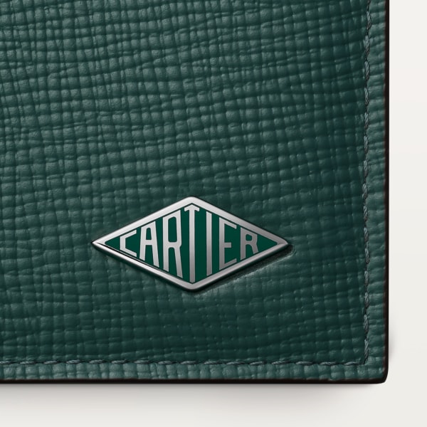 Cartier Losange Small Leather Goods, Card holder Pine green grained calfskin, palladium finish and pine green enamel