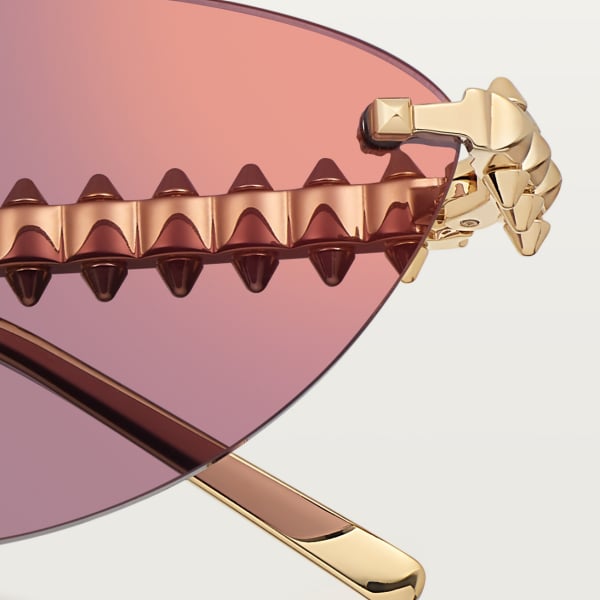 Clash de Cartier Sunglasses Smooth golden-finish metal, purple lenses