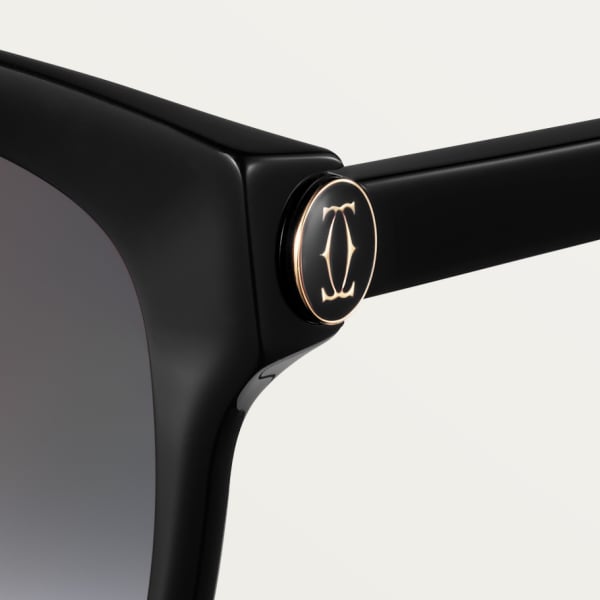 C de Cartier, Sunglasses Black acetate, grey lenses
