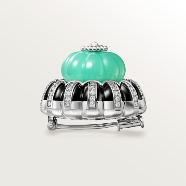 Cartier Libre Tuttitutti系列胸针 镀铑饰面白金，绿玉髓，缟玛瑙，钻石