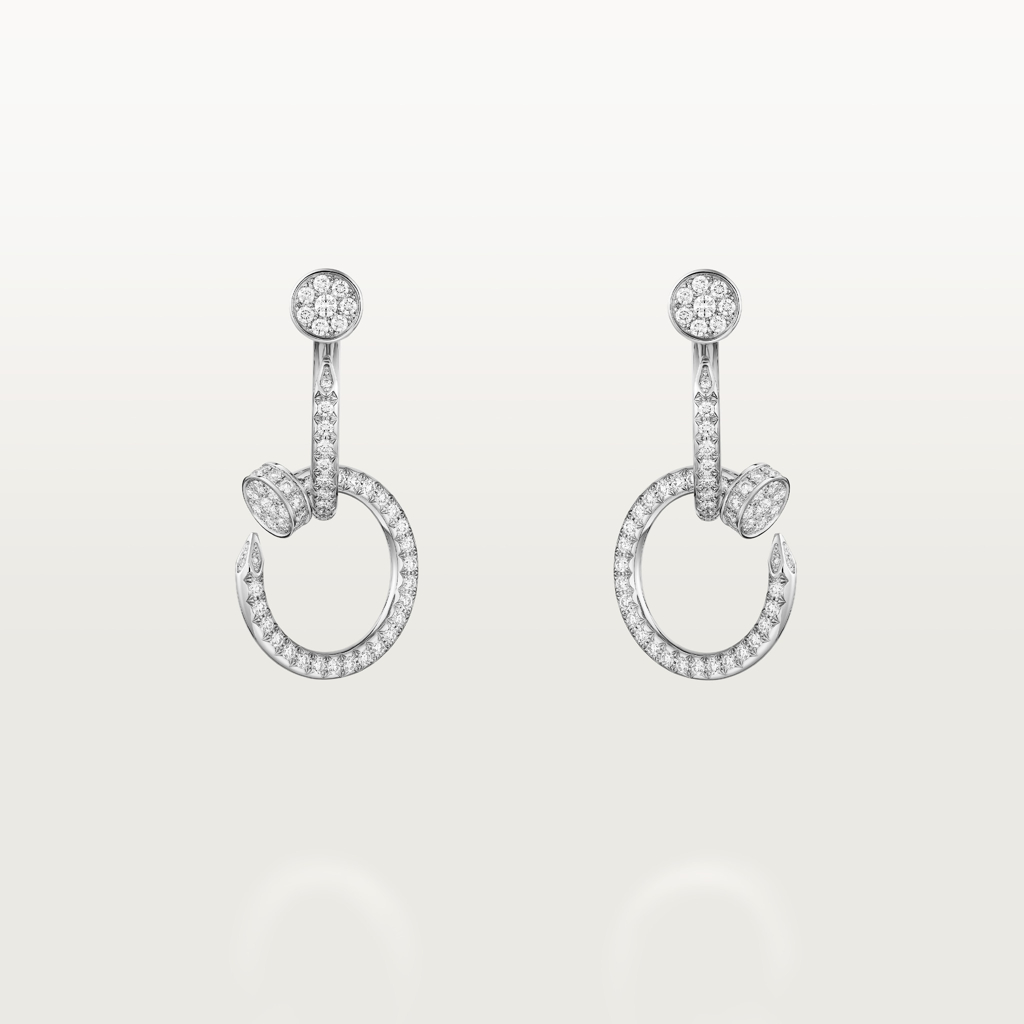 Juste un Clou earrings, double, semi-pavedWhite gold, diamonds