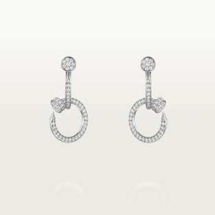 Juste un Clou earrings, double, semi-paved White gold, diamonds