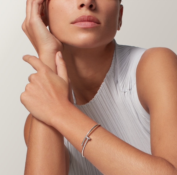 Juste un Clou bracelet, small model, diamonds White gold