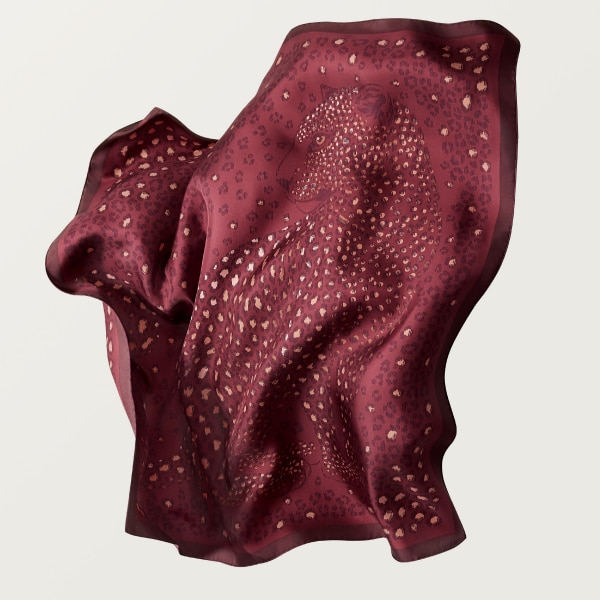 90 scarf, Panthere dots Grape silk twill