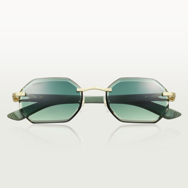 Signature C de Cartier sunglasses Smooth golden-finish metal, green lenses