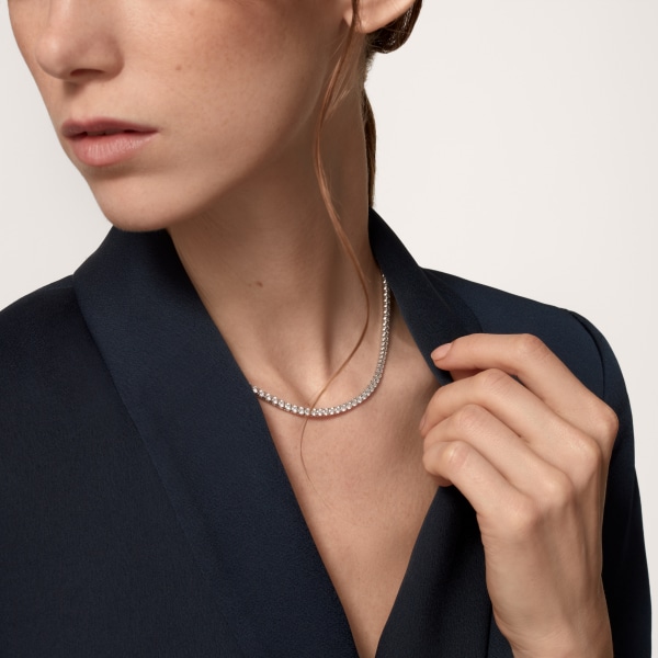 Essential Lines necklace, brilliant-cut diamonds White gold, diamonds