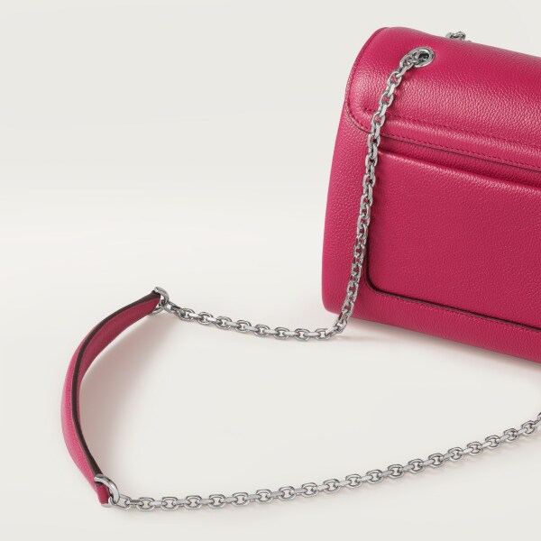 Sac chaîne petit modèle, Panthère de Cartier Raspberry calfskin, golden finish