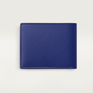 Wallet, Losange Ink-coloured grained calfskin, palladium finish and ink-coloured enamel