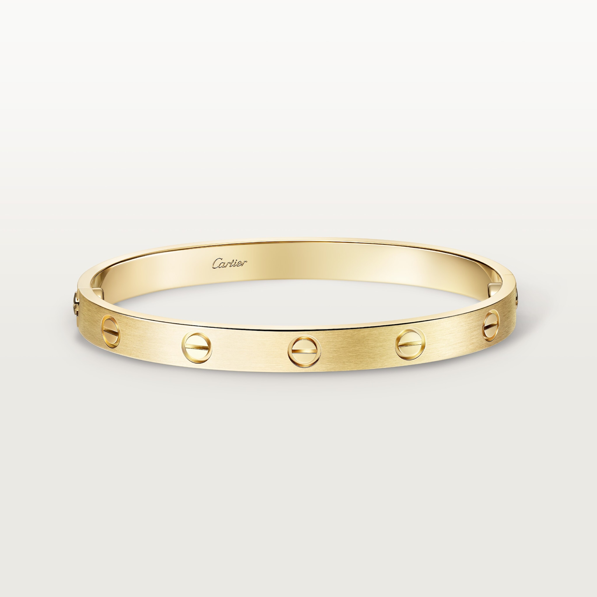 Love bracelet, classic model, brushed Yellow gold, brushed finish