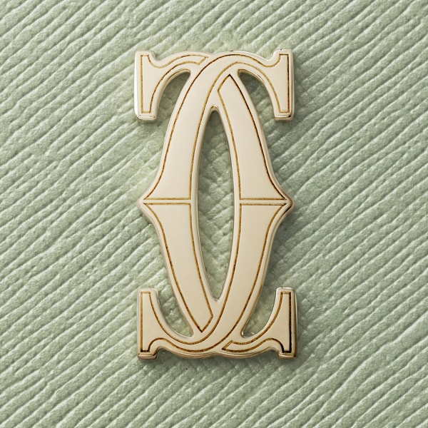 Simple Card Holder, C de Cartier Sage green textured calfskin, golden finish