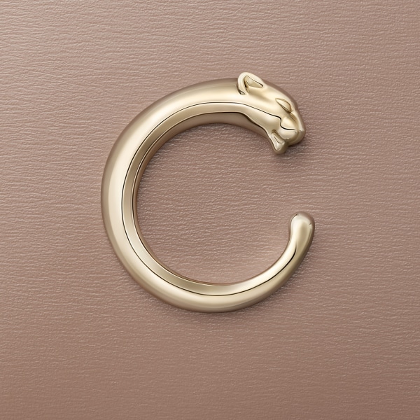Simple card holder, Panthère C de Cartier Clay-coloured grained calfskin, golden finish