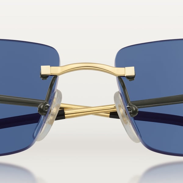 Panthère de Cartier sunglasses Smooth golden-finish metal, blue lenses