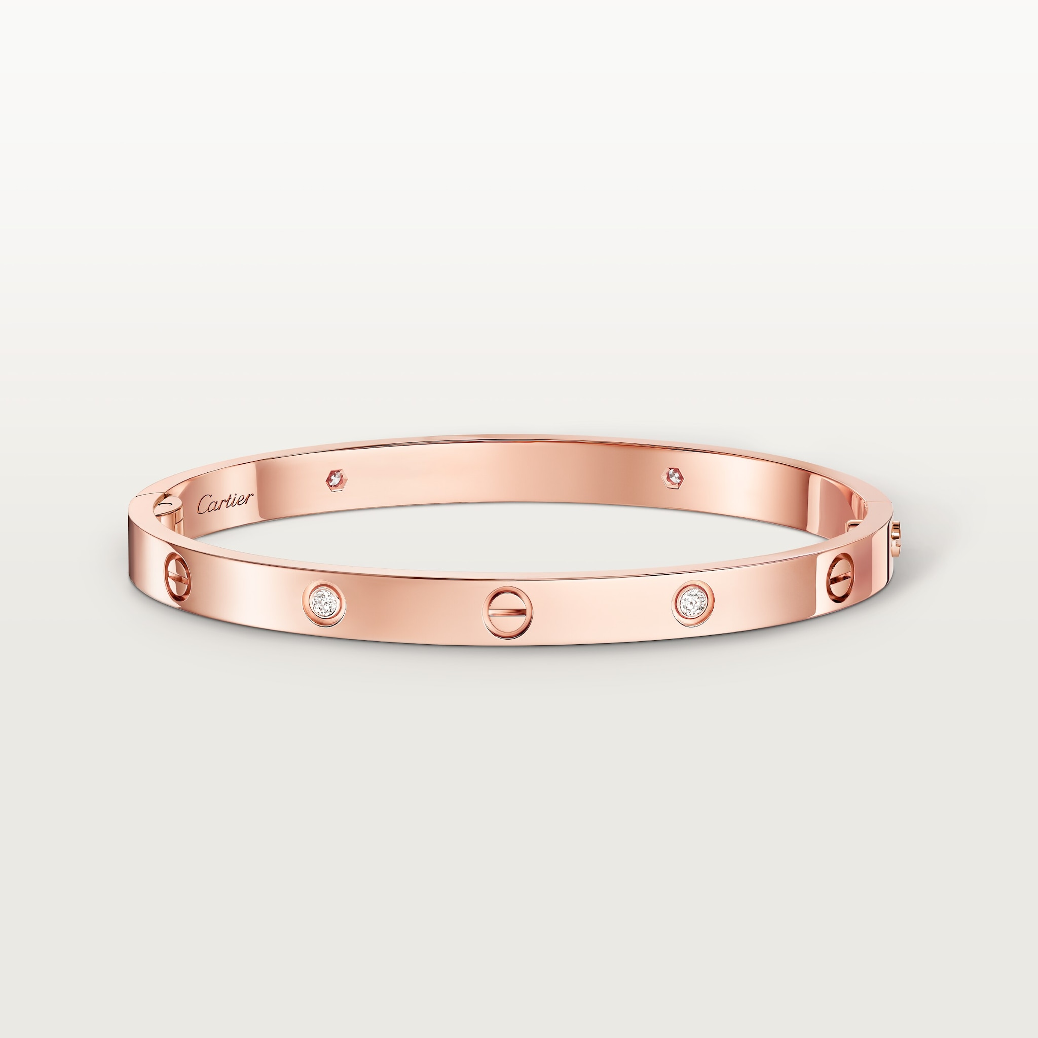Love bracelet, medium model, 4 diamondsRose gold, diamond