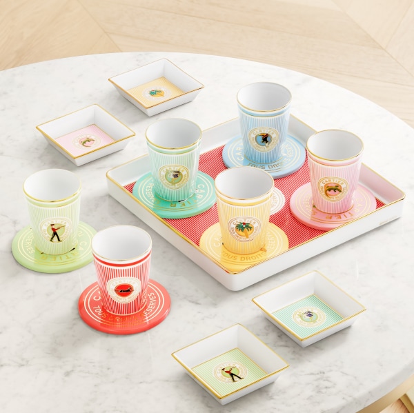 Set of six Cartier Characters coasters Acrylic