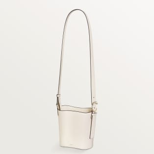 Mini bucket bag, Panthère C Salt white grained calfskin, golden finish