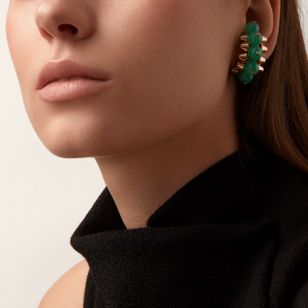 Clash de Cartier single earring, XL model Pink gold, chrysoprase