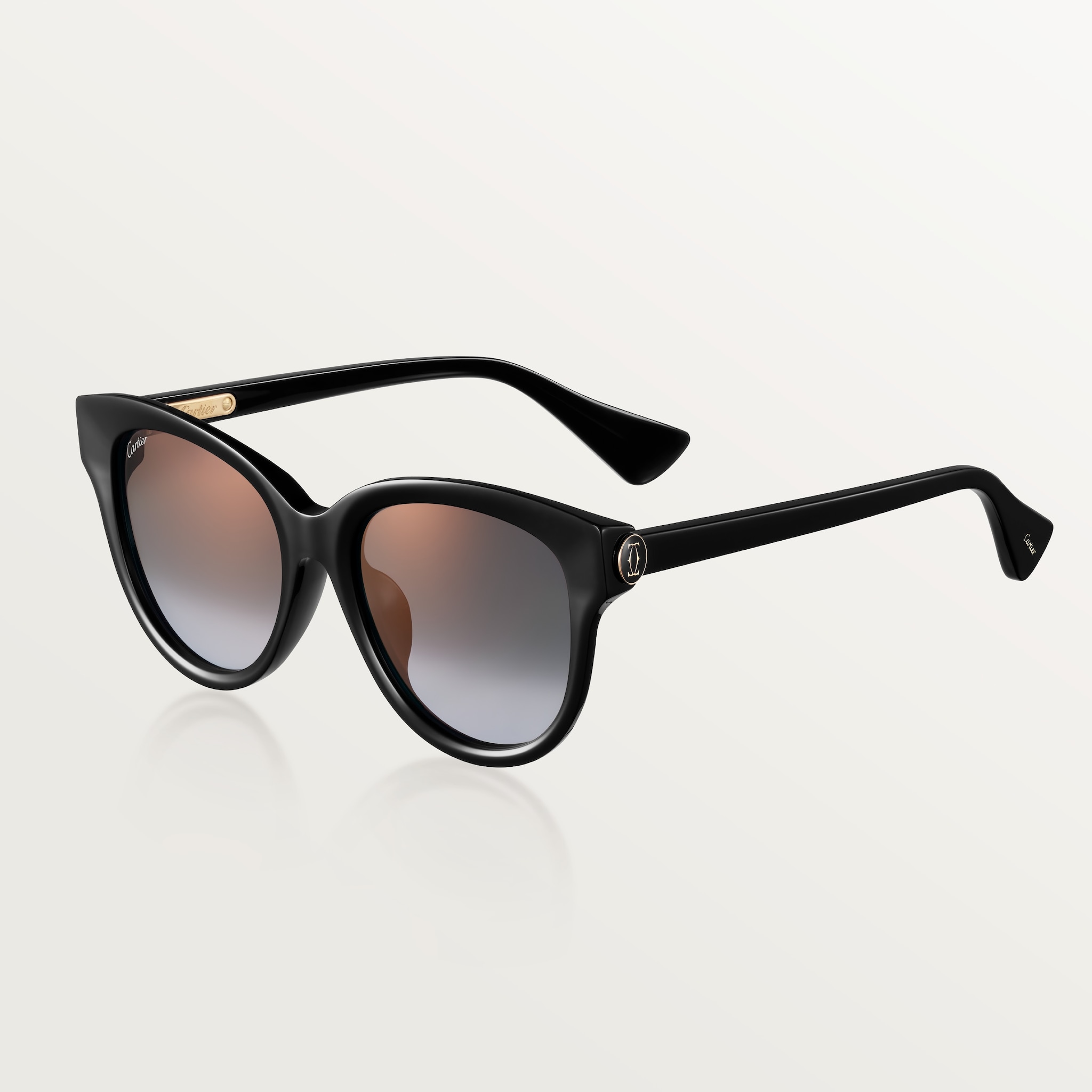 C de Cartier, SunglassesBlack acetate, grey lenses