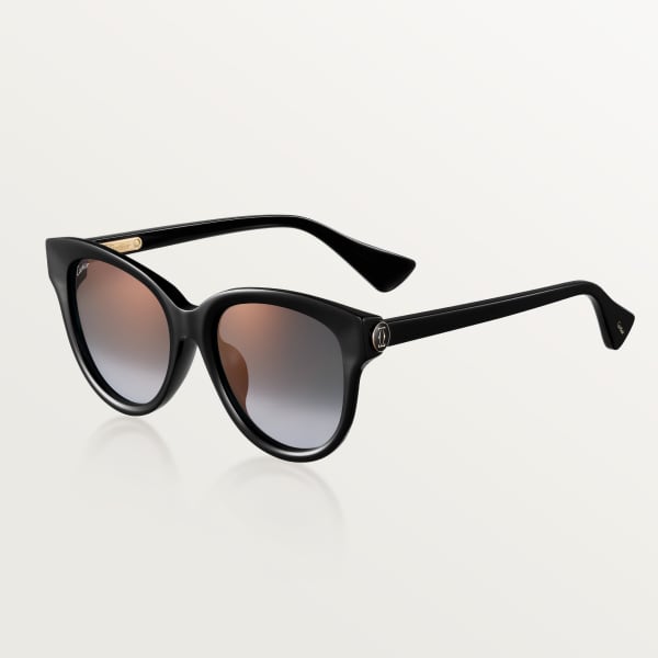 C de Cartier, Sunglasses Black acetate, grey lenses