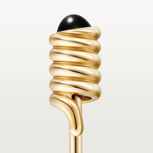Tie pin with spring motif  Yellow gold, onyx