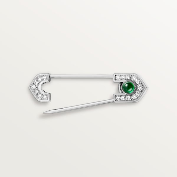 C de Cartier pin White gold, diamonds, emerald