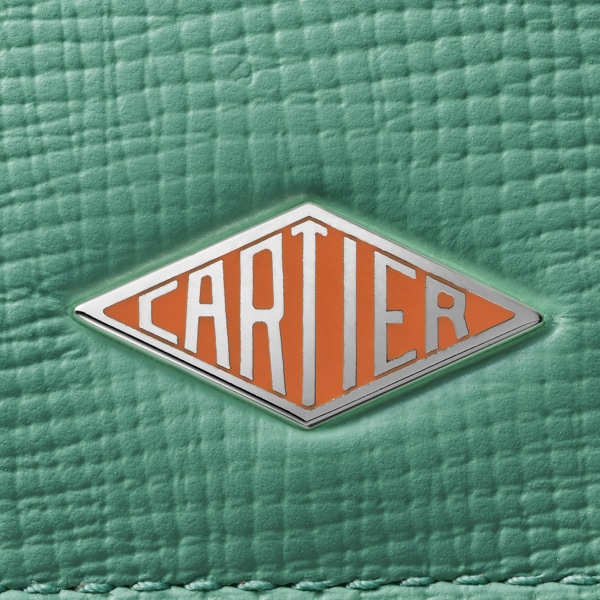 Cartier Losange系列小皮具，卡片夹 黄翡翠绿色粒纹小牛皮