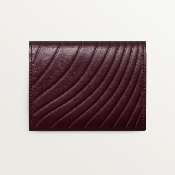 Wallet, Panther C Grape calfskin, embossed Cartier signature motif, golden finish