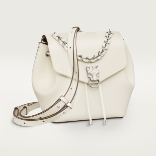Backpack, Panthère Graphique de Cartier Salt white grained calfskin, palladium finish