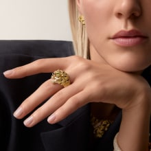 Faune et Flore de Cartier ring, yellow, orange and brown diamonds, paved  Yellow gold, onyx, emeralds, yellow diamonds, orange diamonds, brown diamonds, diamonds
