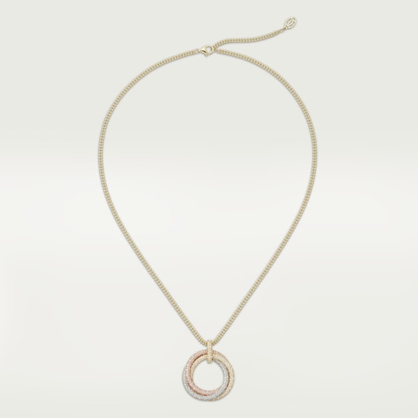 Trinity pendant, large model, paved White gold, yellow gold, rose gold, diamonds