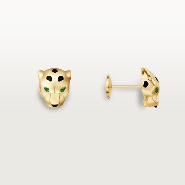 Panthère de Cartier earrings Yellow gold, lacquer, tsavorite garnets, onyx
