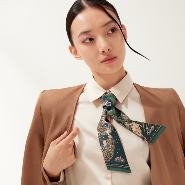 Bandeau, Precious Address Green tea silk twill