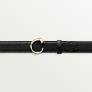 Belt, Panthère de Cartier, Size S (75 cm) Black cowhide, golden-finish buckle