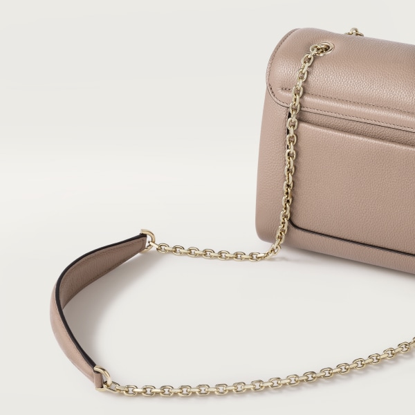 Small model chain bag, Panthère Graphique de Cartier Clay-coloured grained calfskin, golden finish