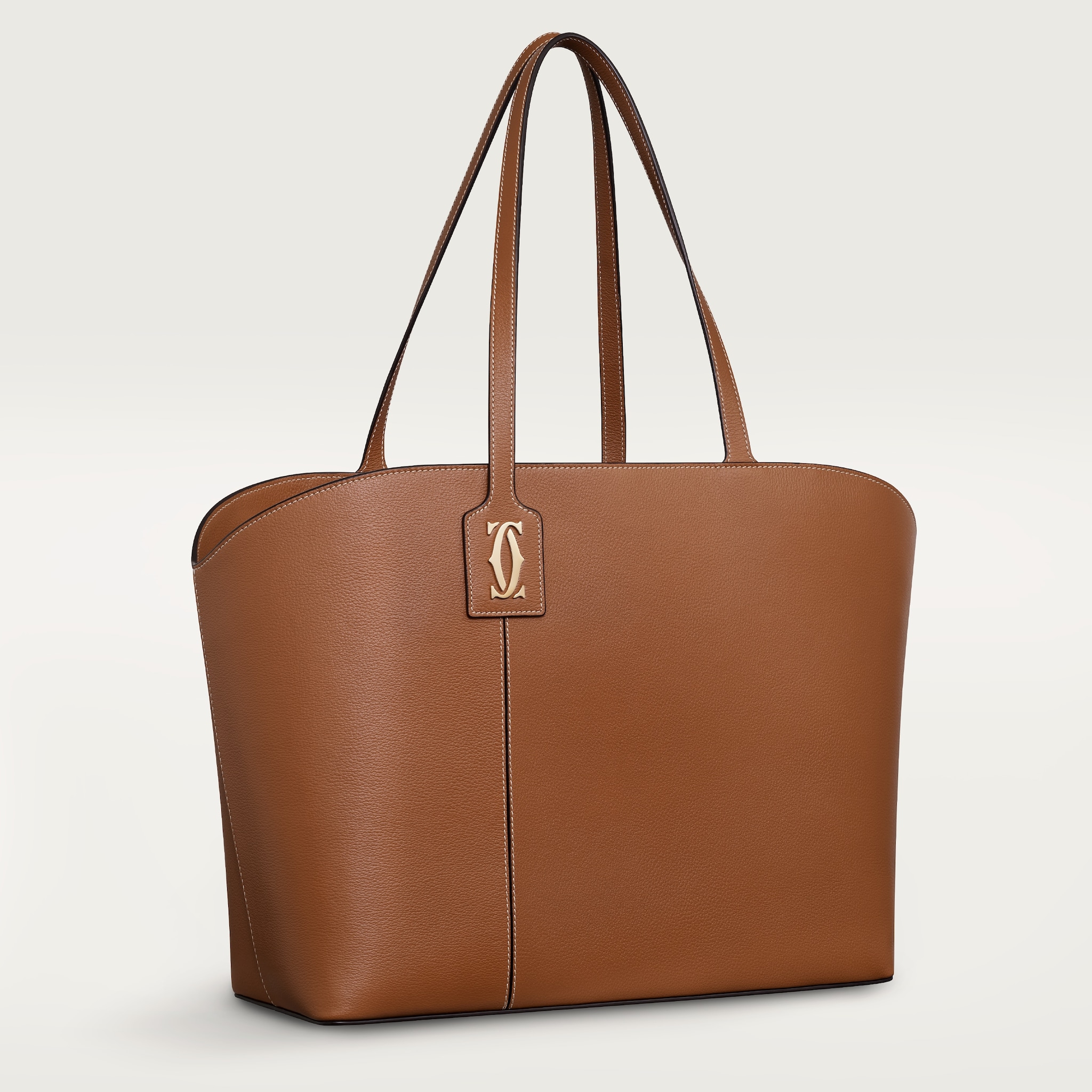  Tote bag, C de CartierCaramel grained calfskin, golden finish