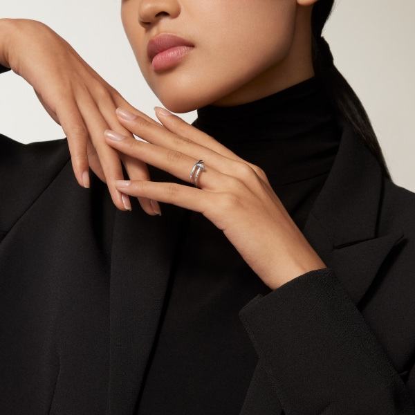Juste un Clou ring, small model, diamonds White gold, diamonds