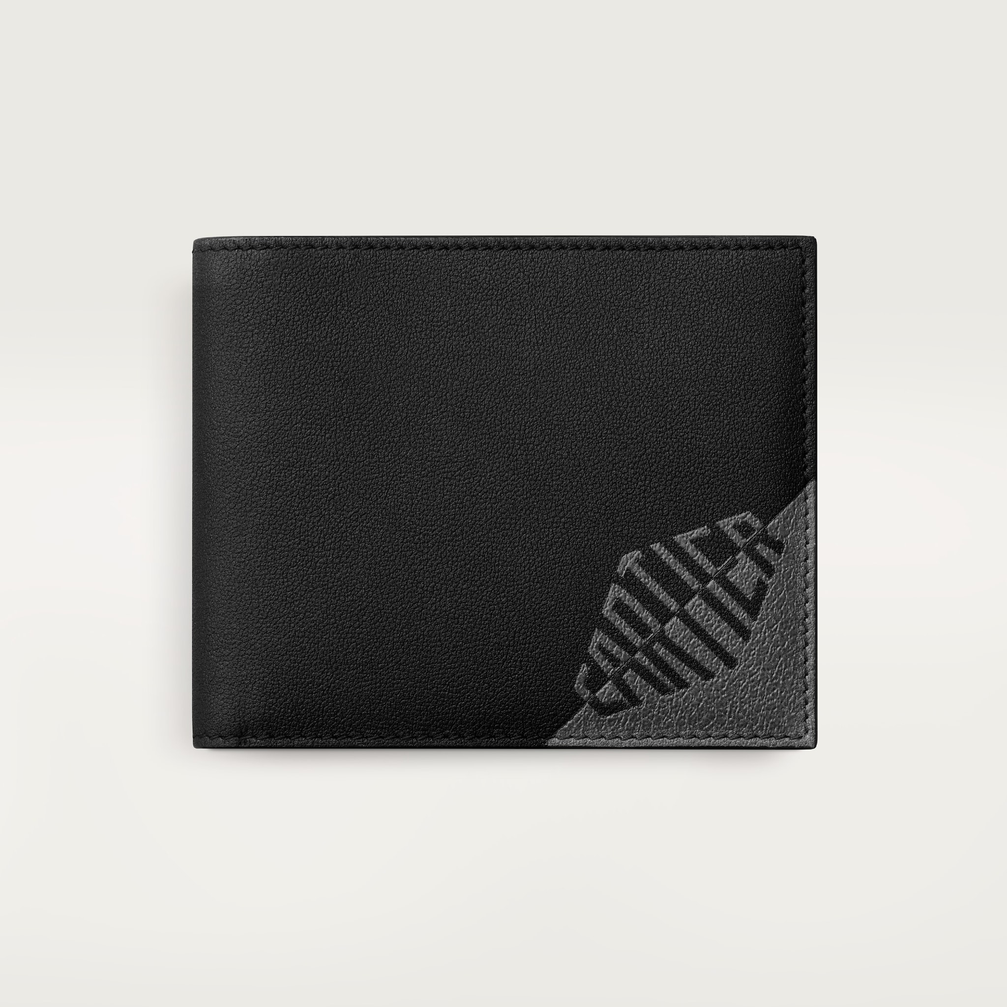 Six-credit card compact wallet, Cartier Losange ShadowBlack and anthracite calfskin