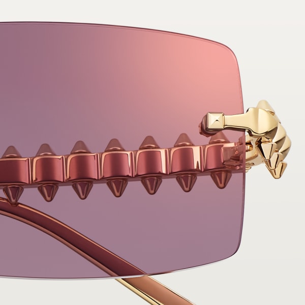 Clash de Cartier Sunglasses Smooth golden-finish metal, purple lenses