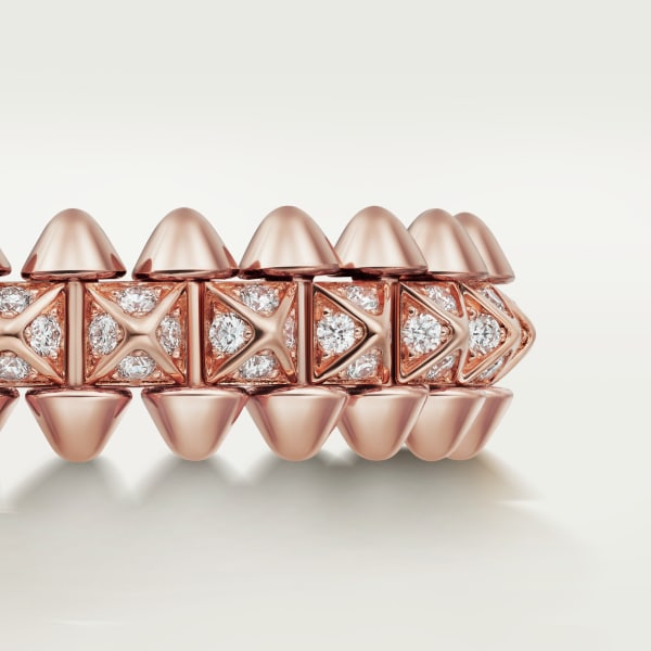Clash de Cartier ring, small model, paved Rose gold, diamonds