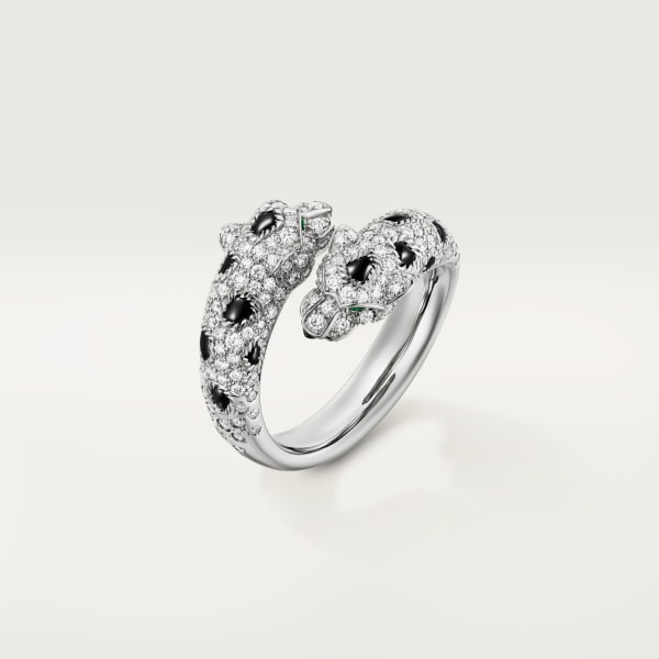 Panthère de Cartier ring White gold, diamonds, onyx, emeralds