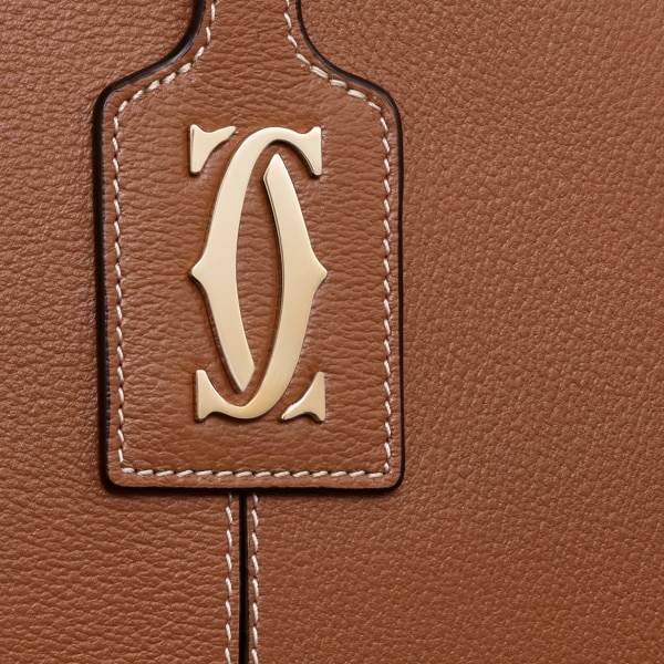  Tote bag, C de Cartier Caramel grained calfskin, golden finish