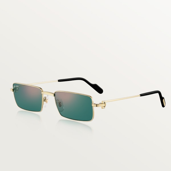 Panthère de Cartier, Sunglasses Smooth golden-finish metal, green lenses