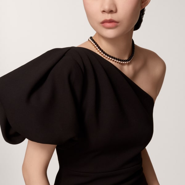 Clash de Cartier necklace, onyx, flexible, extra-large model, diamonds Rose gold, onyx, diamonds