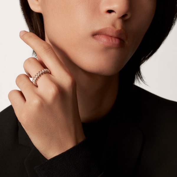 Clash de Cartier ring, small model, paved Rose gold, diamonds