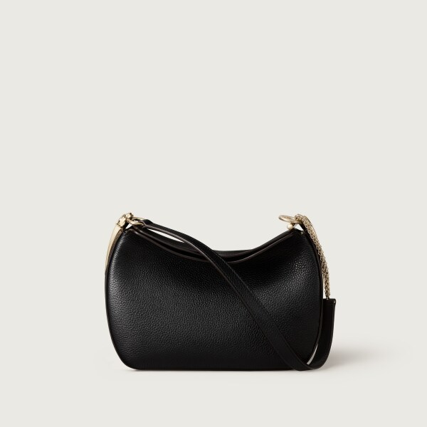 Mini crossbody bag, Panthère Double Grained black calfskin