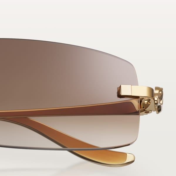 Panthère de Cartier, Sunglasses Smooth golden-finish metal, brown gradient lenses