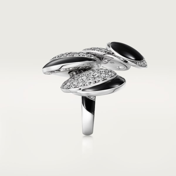 Cartier Libre Polymorph ring, onyx, transformable White gold, onyx, diamond