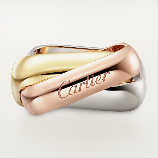 Trinity cushion ring, large model White gold, yellow gold, rose gold