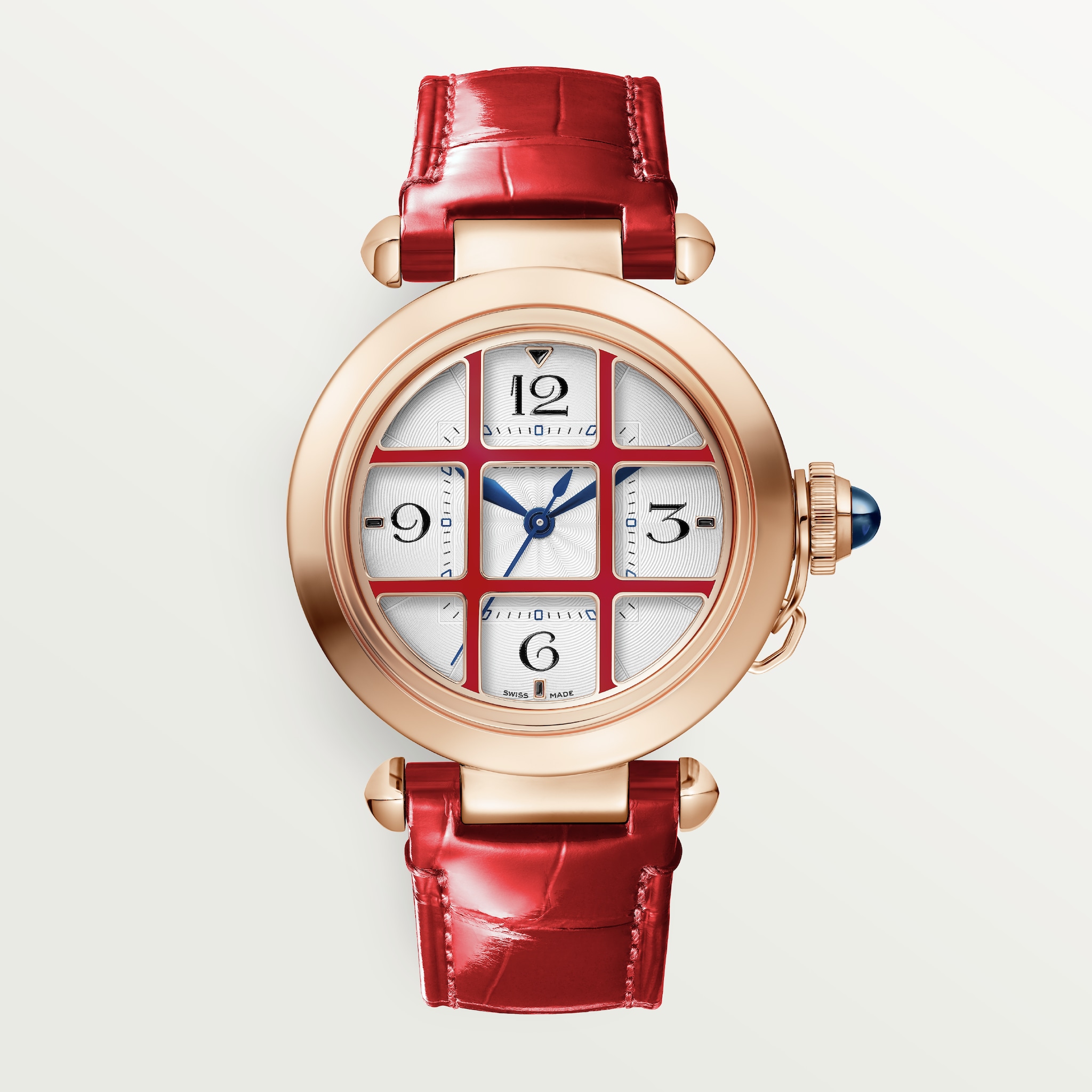 Pasha de Cartier watch35 mm, automatic movement, rose gold, interchangeable leather straps