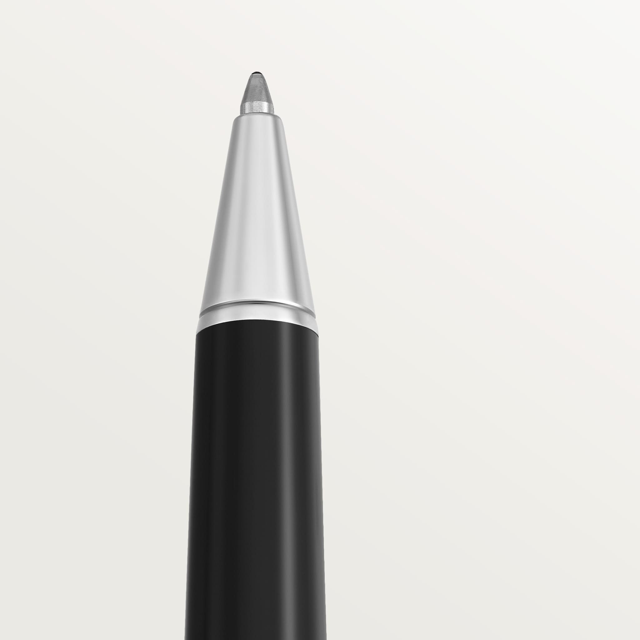Santos de Cartier ballpoint penEngraved metal, black lacquer, black composite, palladium finish
