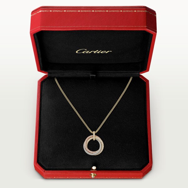 Trinity necklace, large model, paved White gold, yellow gold, rose gold, diamonds